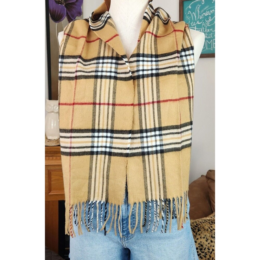 V Fraas Scarf Plaid Unisex Soft Cashmink Germany Made